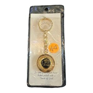Vintage Treasure mirage hotel Solid brass Nickel plated Touch of Gold keychain
